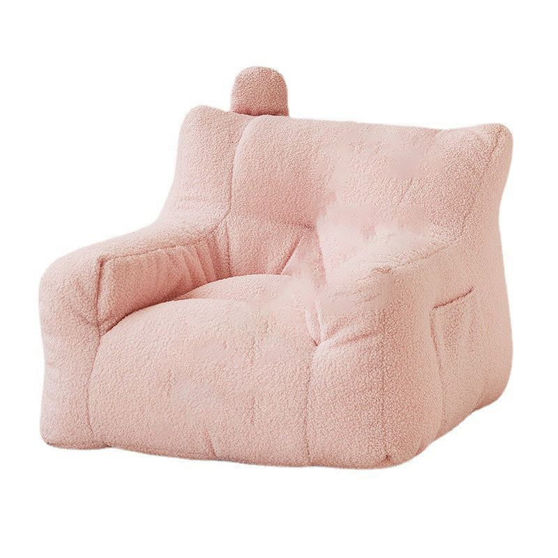 Contemporary Creative Kids Square Cute Ear Sherpa Fabric EPS Sofa Armrest Backrest Storage Pocket For Living Room