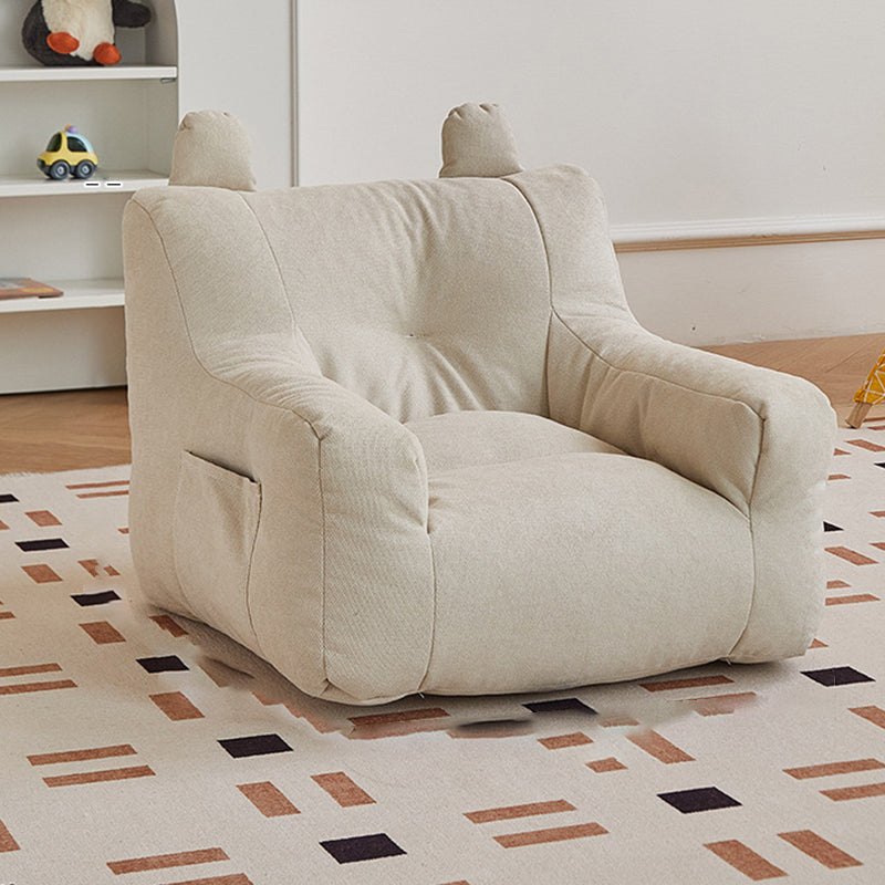 Contemporary Creative Kids Square Cute Ear Sherpa Fabric EPS Sofa Armrest Backrest Storage Pocket For Living Room