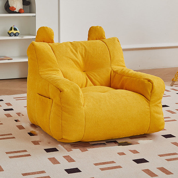 Contemporary Creative Kids Square Cute Ear Sherpa Fabric EPS Sofa Armrest Backrest Storage Pocket For Living Room