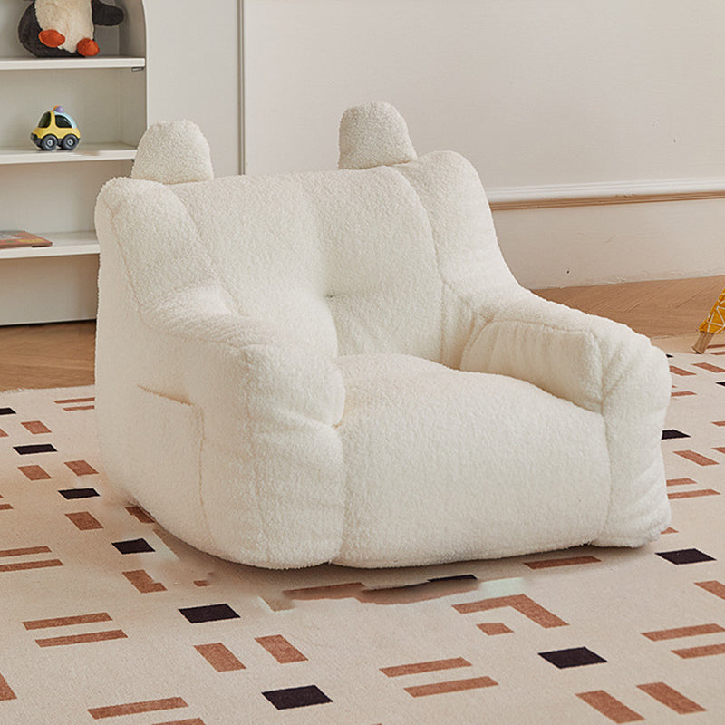 Contemporary Creative Kids Square Cute Ear Sherpa Fabric EPS Sofa Armrest Backrest Storage Pocket For Living Room