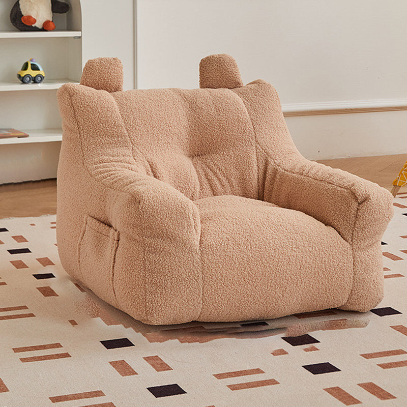 Contemporary Creative Kids Square Cute Ear Sherpa Fabric EPS Sofa Armrest Backrest Storage Pocket For Living Room