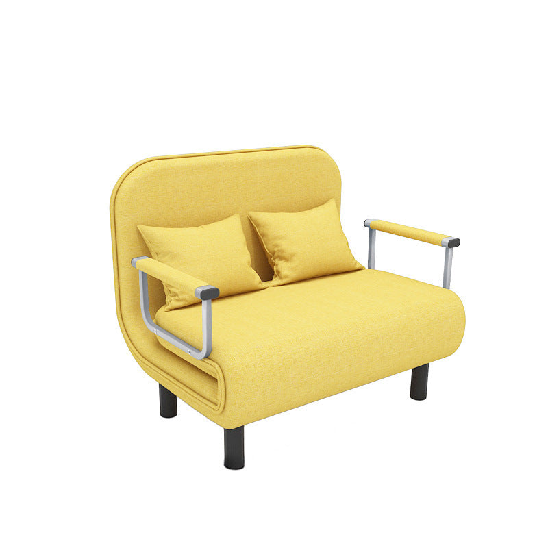 Modern Simplicity Wood Cotton Linen Sponge Foldable Rectangular Sofa Bed For Living Room