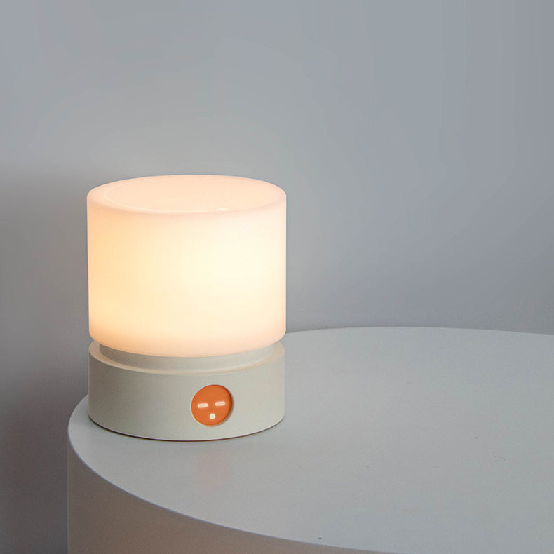Contemporary Nordic Timer Rechargeable ABS HIPS Silica Cylinder LED Table Lamp Night Light For Bedside
