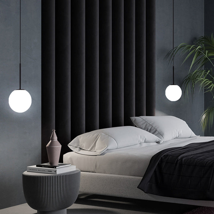 Modern Minimalist Round Ball Iron Glass 1-light Pendant Light For Living Room