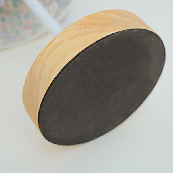 Modern Minimalist Trapezoidal Solid Wood Fabric LED Table Lamp For Bedroom