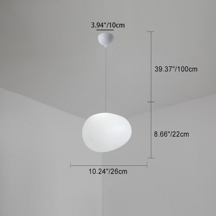 Modern Minimalist Pebble Acrylic Resin 1-Light Pendant Light For Living Room