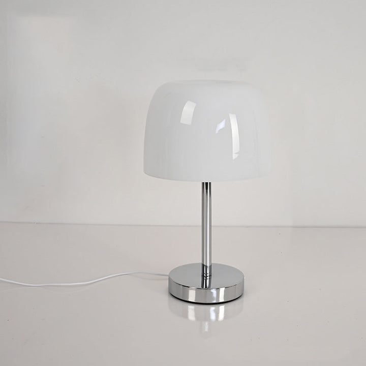 Modern Minimalist Mushroom Cylinder Glass Iron LED Table Lamp For Bedroom