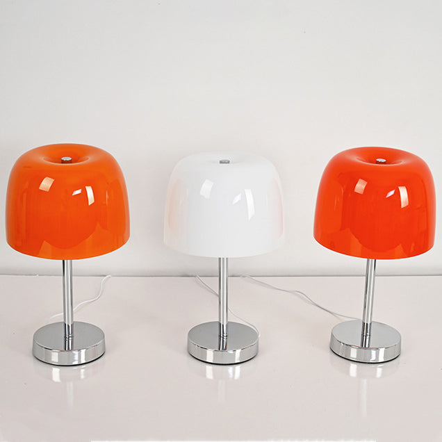 Modern Minimalist Mushroom Cylinder Glass Iron LED Table Lamp For Bedroom