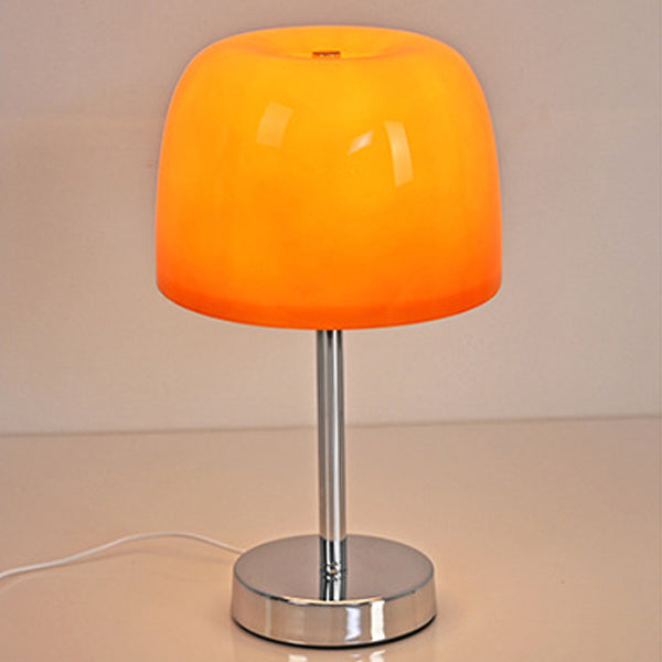 Modern Minimalist Mushroom Cylinder Glass Iron LED Table Lamp For Bedroom