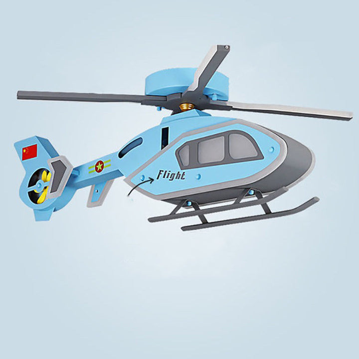 Modern Creative Iron Acrylic Helicopter LED Semi-Flush Mount Ceiling Light For Kids&