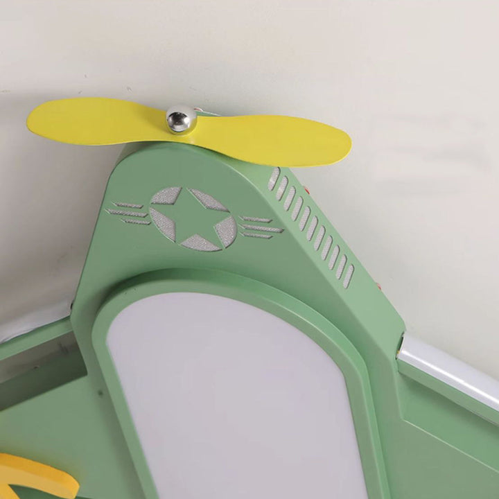 Contemporary Creative Iron &amp; Acrylic Airplane LED Flush Mount Ceiling Light For Kids&
