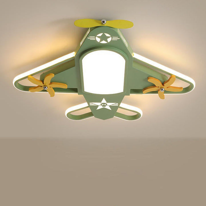 Contemporary Creative Iron &amp; Acrylic Airplane LED Flush Mount Ceiling Light For Kids&