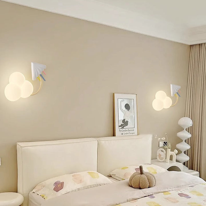 Contemporary Creative Iron &amp; Plastic Cloud-Shaped LED Wall Sconce Lamp For Bedroom