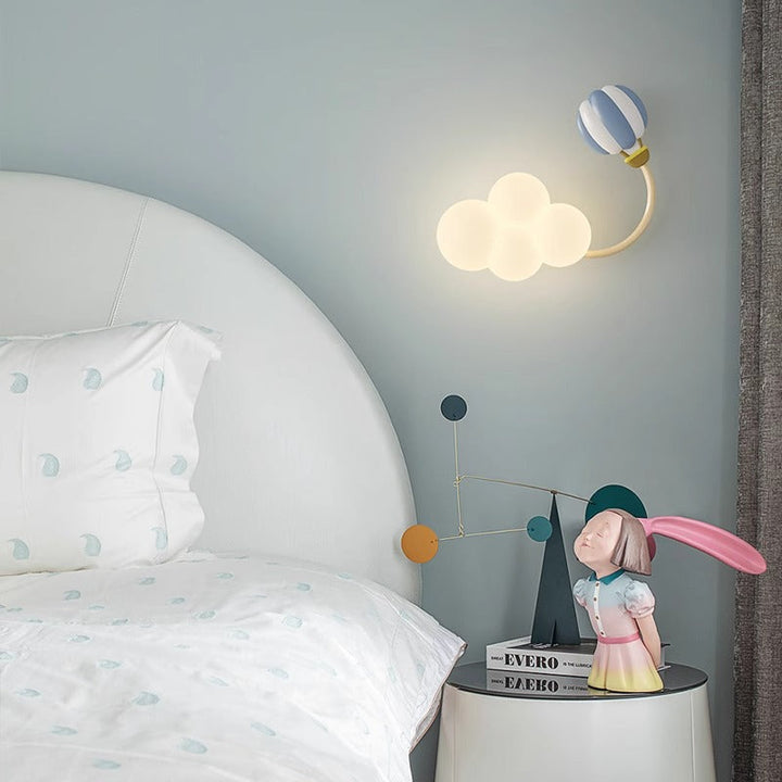 Contemporary Creative Iron &amp; Plastic Cloud-Shaped LED Wall Sconce Lamp For Bedroom
