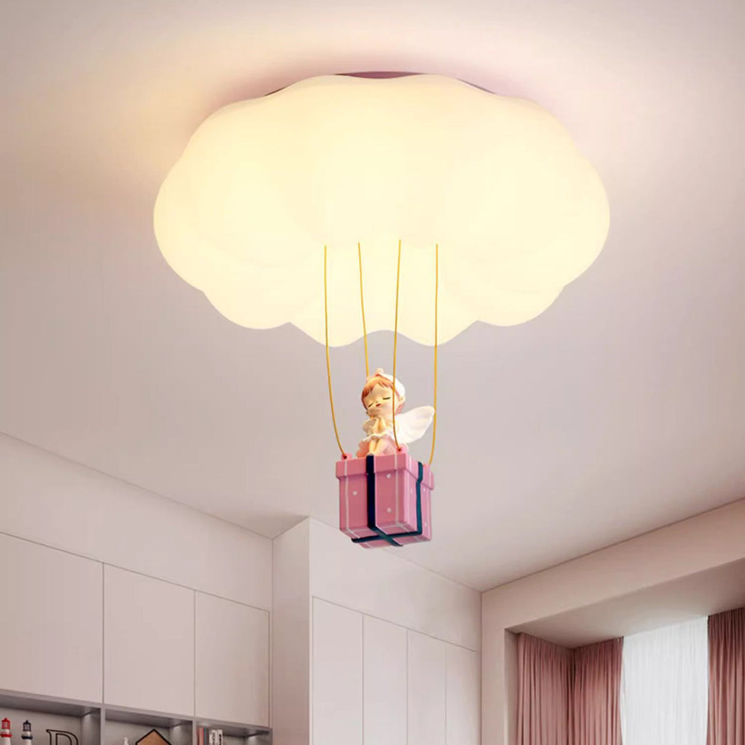 Contemporary Creative Iron Acrylic Resin Cloud Shape LED Flush Mount Ceiling Light For Girl&