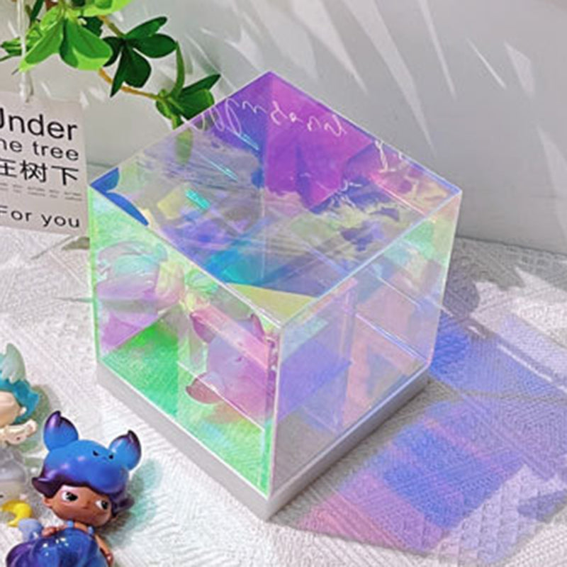 Contemporary Creative Acrylic Multicolor Diamond Cube Pyramid LED Night Light Table Lamp For Bedroom