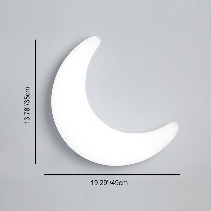 Modern Minimalist Iron &amp; Acrylic Moon LED Wall Sconce Lamp For Kids Bedroom