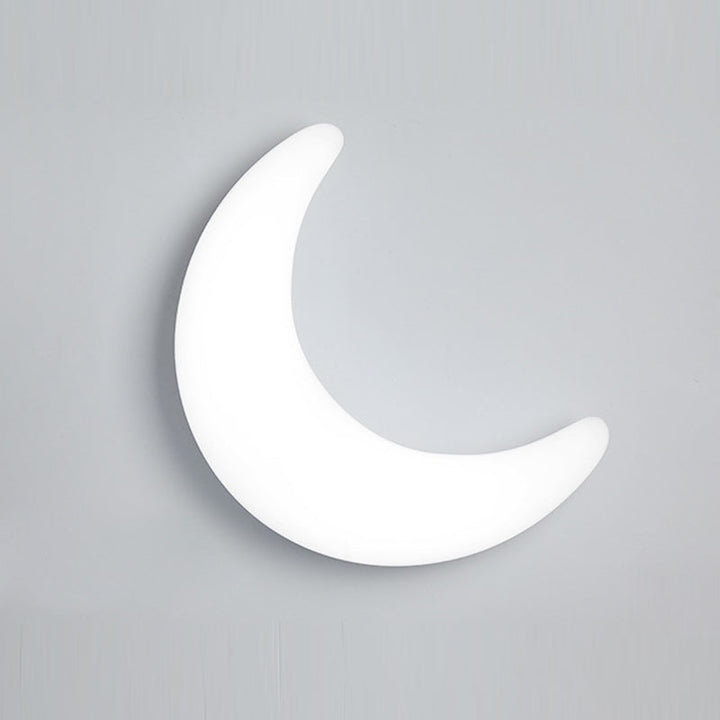 Modern Minimalist Iron &amp; Acrylic Moon LED Wall Sconce Lamp For Kids Bedroom