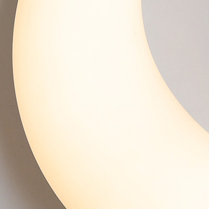 Modern Minimalist Iron &amp; Acrylic Moon LED Wall Sconce Lamp For Kids Bedroom