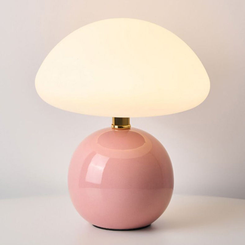 Modern Art Deco Ceramic &amp; Rotational Molding Mushroom-Shaped LED Table Lamp For Bedroom &amp; Living Room
