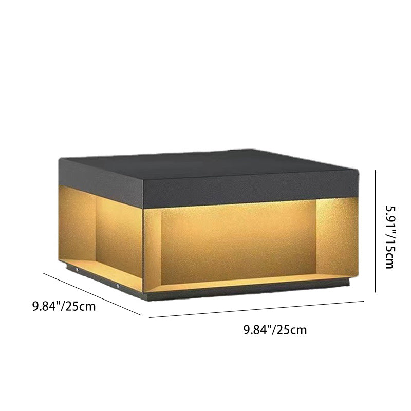 Modern Minimalist Stainless Steel Square LED Outdoor Light With Solar &amp; Waterproof Features For Garden, Patio, Gate