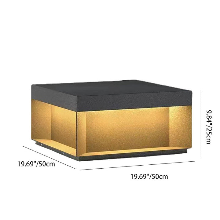 Modern Minimalist Stainless Steel Square LED Outdoor Light With Solar &amp; Waterproof Features For Garden, Patio, Gate