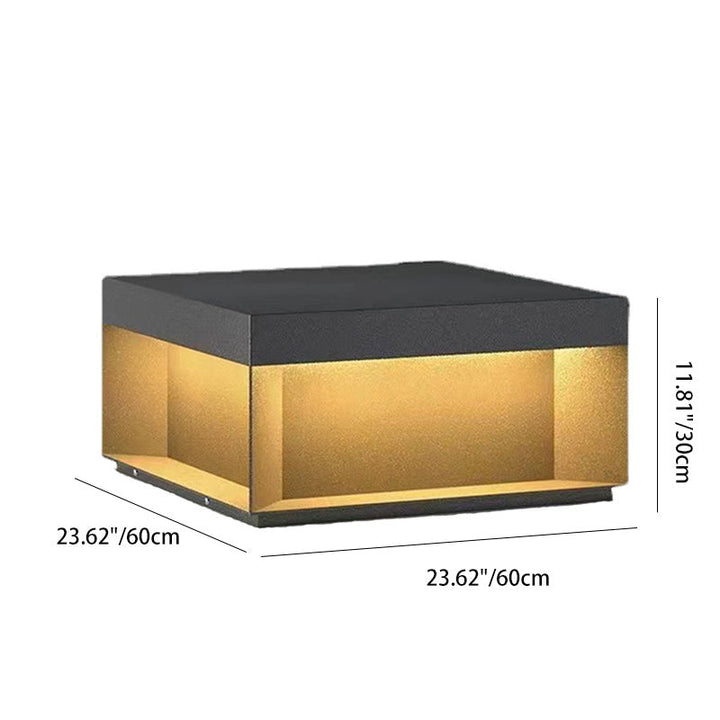 Modern Minimalist Stainless Steel Square LED Outdoor Light With Solar &amp; Waterproof Features For Garden, Patio, Gate