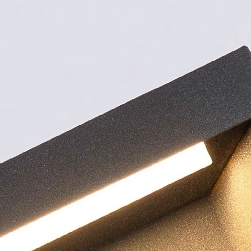 Modern Minimalist Stainless Steel Square LED Outdoor Light With Solar &amp; Waterproof Features For Garden, Patio, Gate