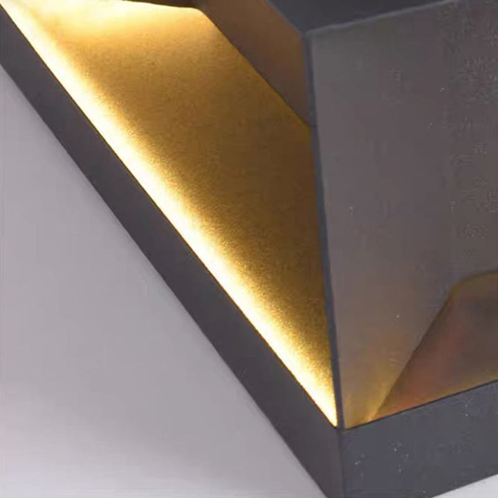 Modern Minimalist Stainless Steel Square LED Outdoor Light With Solar &amp; Waterproof Features For Garden, Patio, Gate
