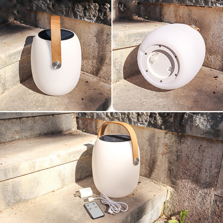 Contemporary Creative PE Acrylic Portable Barrel-Shaped Solar LED Outdoor Light For Garden &amp; Camping