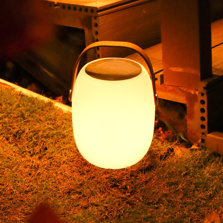 Contemporary Creative PE Acrylic Portable Barrel-Shaped Solar LED Outdoor Light For Garden &amp; Camping