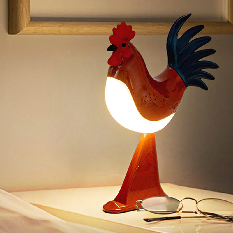 Contemporary Creative Rechargeable ABS &amp; PC Rooster-Shaped LED Table Lamp Night Light For Bedside