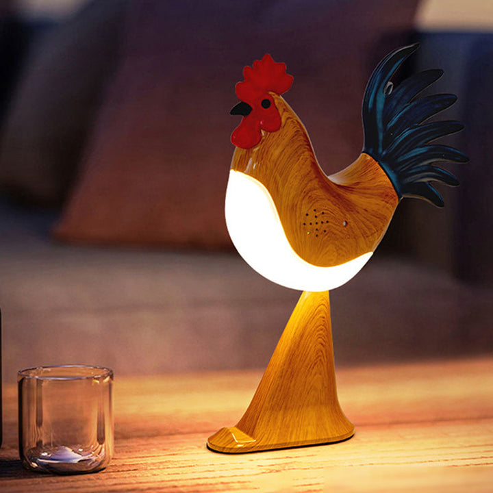 Contemporary Creative Rechargeable ABS &amp; PC Rooster-Shaped LED Table Lamp Night Light For Bedside