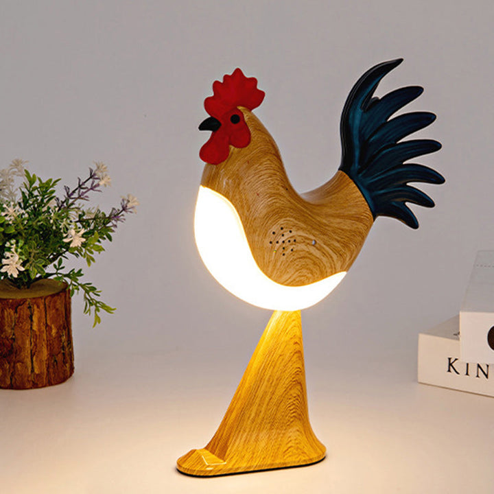 Contemporary Creative Rechargeable ABS &amp; PC Rooster-Shaped LED Table Lamp Night Light For Bedside