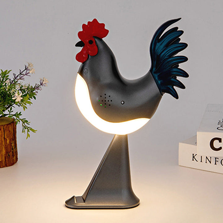 Contemporary Creative Rechargeable ABS &amp; PC Rooster-Shaped LED Table Lamp Night Light For Bedside