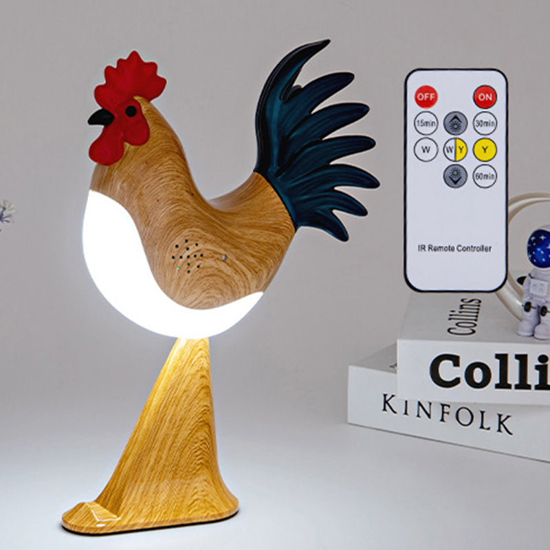 Contemporary Creative Rechargeable ABS &amp; PC Rooster-Shaped LED Table Lamp Night Light For Bedside