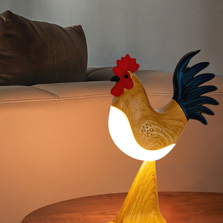 Contemporary Creative Rechargeable ABS &amp; PC Rooster-Shaped LED Table Lamp Night Light For Bedside