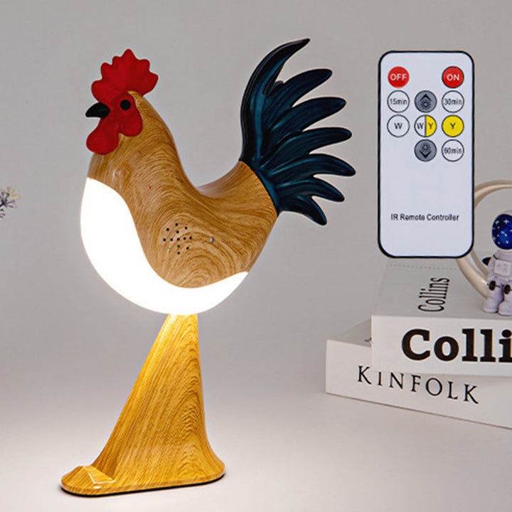 Contemporary Creative Rechargeable ABS &amp; PC Rooster-Shaped LED Table Lamp Night Light For Bedside