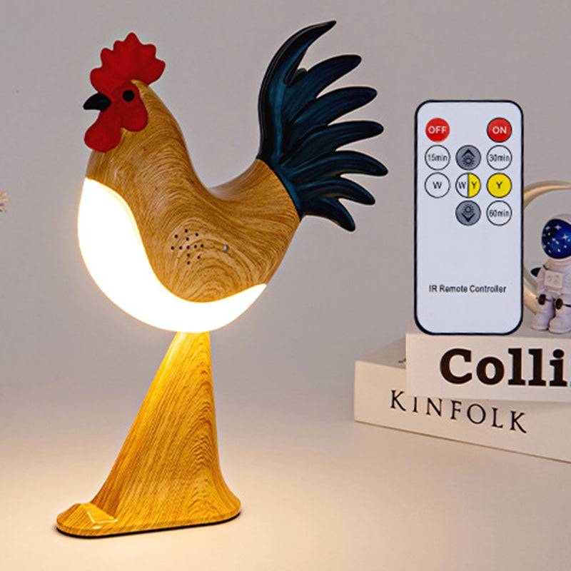Contemporary Creative Rechargeable ABS &amp; PC Rooster-Shaped LED Table Lamp Night Light For Bedside
