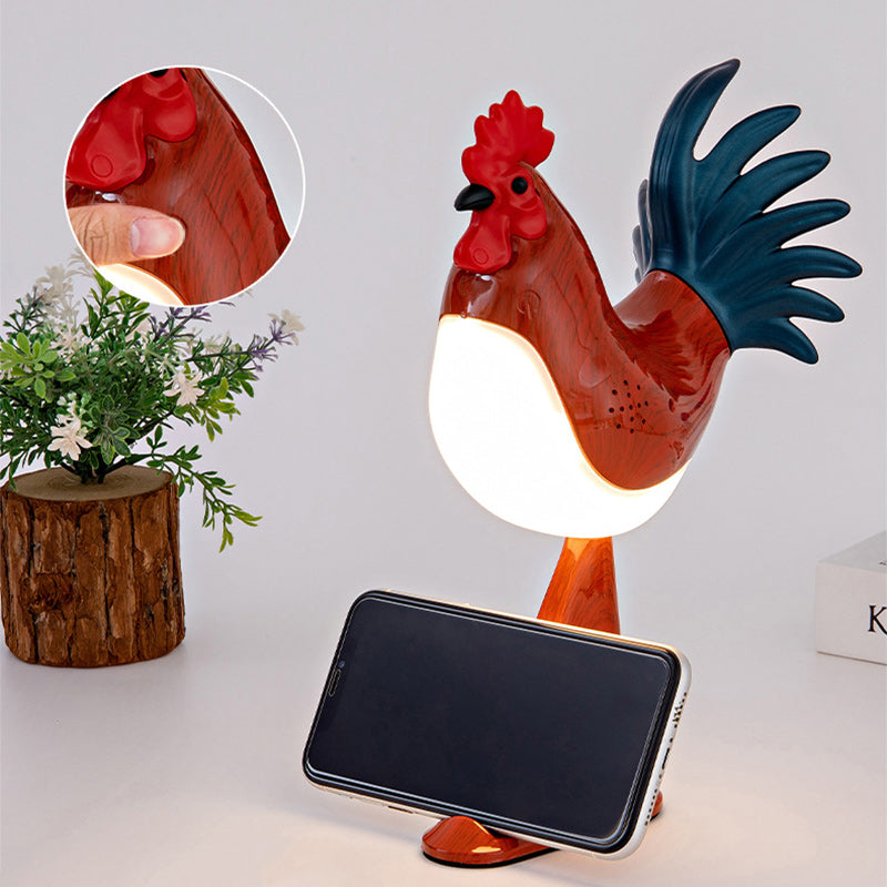 Contemporary Creative Rechargeable ABS &amp; PC Rooster-Shaped LED Table Lamp Night Light For Bedside