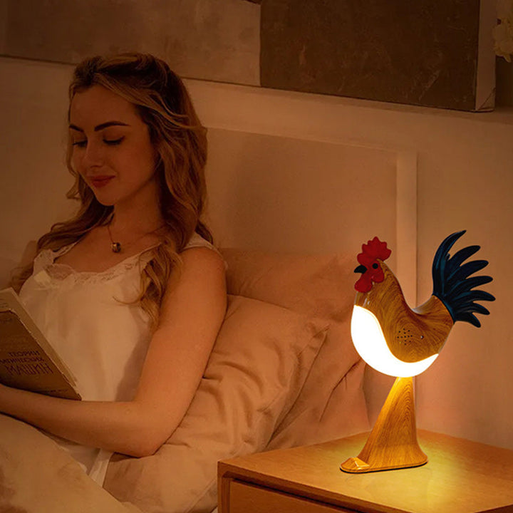 Contemporary Creative Rechargeable ABS &amp; PC Rooster-Shaped LED Table Lamp Night Light For Bedside