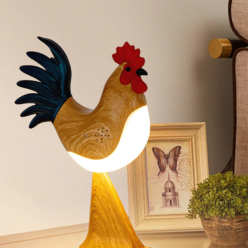 Contemporary Creative Rechargeable ABS &amp; PC Rooster-Shaped LED Table Lamp Night Light For Bedside