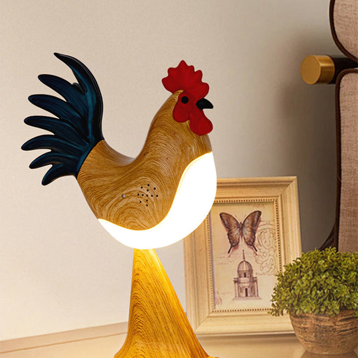 Contemporary Creative Rechargeable ABS &amp; PC Rooster-Shaped LED Table Lamp Night Light For Bedside