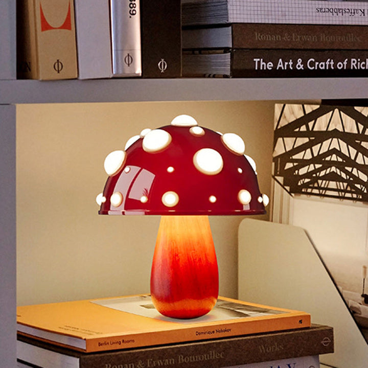 Modern Art Deco Rechargeable Iron &amp; PC Mushroom LED Table Lamp Night Light For Bedroom