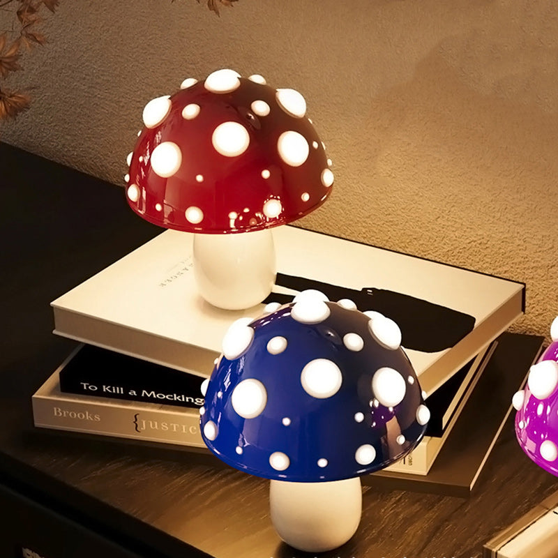 Modern Art Deco Rechargeable Iron &amp; PC Mushroom LED Table Lamp Night Light For Bedroom