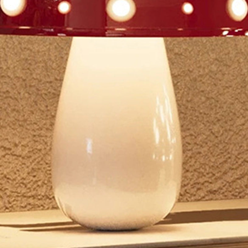 Modern Art Deco Rechargeable Iron &amp; PC Mushroom LED Table Lamp Night Light For Bedroom