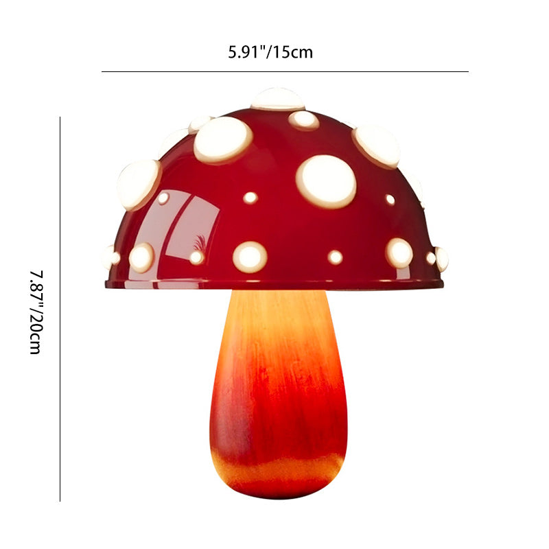 Modern Art Deco Rechargeable Iron &amp; PC Mushroom LED Table Lamp Night Light For Bedroom