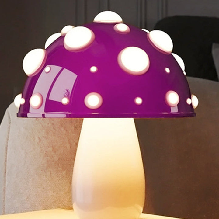 Modern Art Deco Rechargeable Iron &amp; PC Mushroom LED Table Lamp Night Light For Bedroom