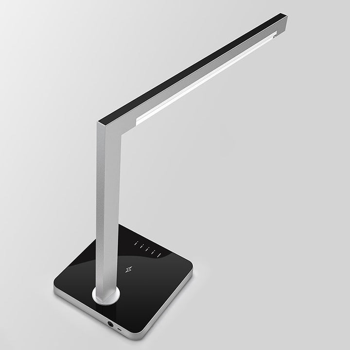 Aluminum LED Desk Lamp With Wireless Charger - Rotatable Eye-Protection Lamp For Study