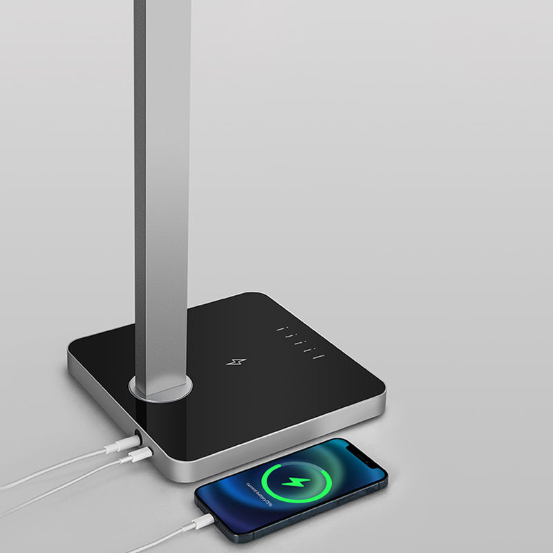 Aluminum LED Desk Lamp With Wireless Charger - Rotatable Eye-Protection Lamp For Study